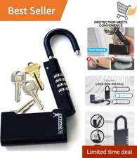 Black Portable Lock Box Metal Key Safe with Combination for Realtors Vacation