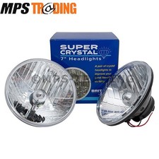 Land Rover Defender Halogen H4 Crystal 7" Headlamps LHD Pair WIPAC PRC7994C
