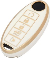 Key Fob Cover Case Fit for 2011-2021 2022 Armada Murano Rogue Maxima White