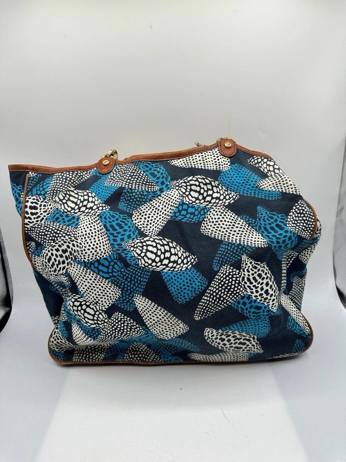 Borsa a tracolla Tory Burch Channing multicolore tela manici corda tote bag