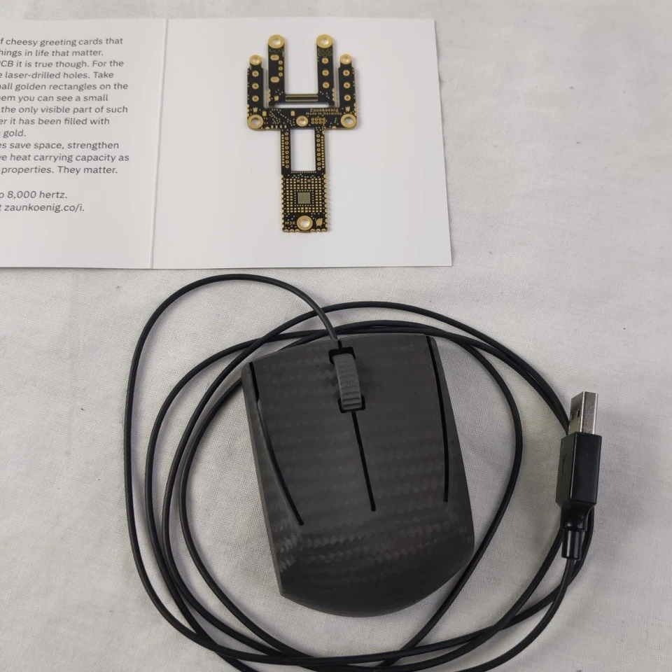 Zaunkoenig M3K Gaming Mouse Black, USB, 8000Hz, Carbon Fiber, 24g - Image 2 of 4