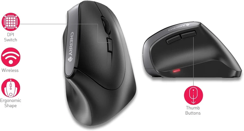 CHERRY MW 4500, Wireless Mouse, Ergonomic Right-Handed Mouse in 45° Design, 6 Ke - Image 4 of 4