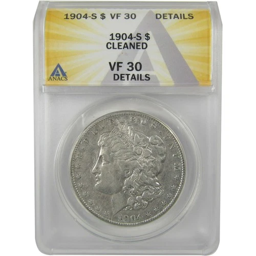1904 S Morgan Dollar VF 30 Details ANACS Silver $1 Coin SKU:I21166