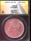 1899 P Morgan Silver Dollar ANACS AU55 Key Date/Only 330k Minted
