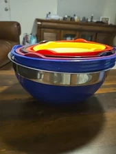 Set Of 5 Maxi Matic Elite Gourmet Professional Stainless Steel Mixing Bowls W Ld