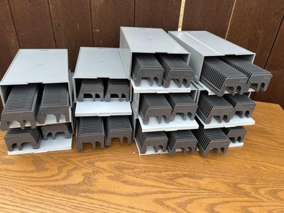 Leitz Slide Trays Storage Boxes Lot Stackable Gray Slide Projector Made Germany