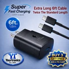 25w Type USB-C Super Fast Wall Charger+6FT Cable For Samsung Galaxy S22 S23 S24