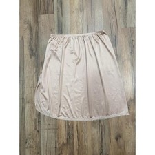 Vassarette Nude Beige Half Slip Lace Trim Elastic Waist Skirt Size S