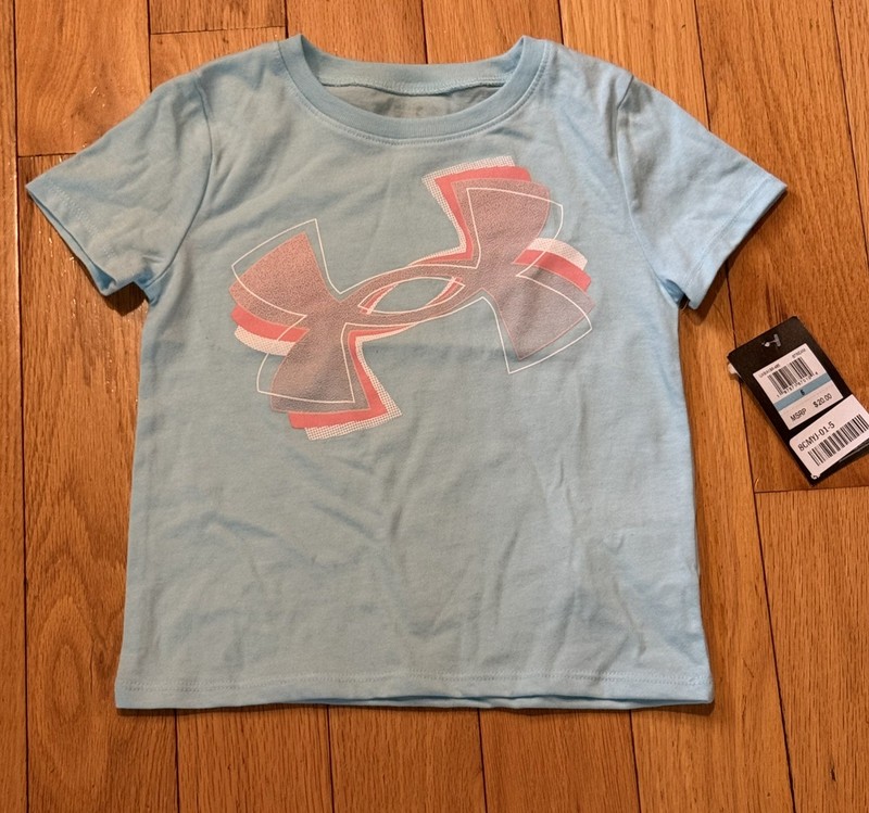 UNDER ARMOUR Little Girls Tilt Logo T-Shirt Size 5 Short Sleeve