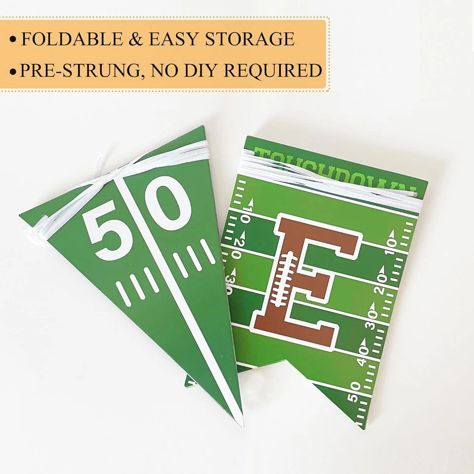 Guirnalda de decoraciones de fiesta de fútbol con temática deportiva Baby Shower bi Foto 3 de 4