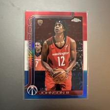 2025-26 Topps Chrome - Tre Johnson #256 Red White & Blue Refractor (RC)