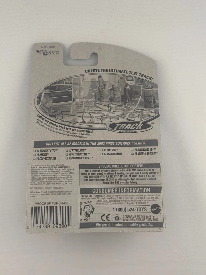 Coche diecast Hot Wheels Nissan Skyline 2002 primeras ediciones 1:64 Foto 2 de 2