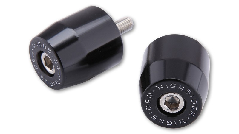 Embouts de guidon HIGHSIDER anti-vibration noirs pour pas de vis M6 Suzuki