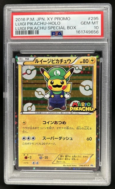 2016 Pokemon XY Promos JP - XY-P Luigi Pikachu #295/XY-P PSA 10 GEM MINT