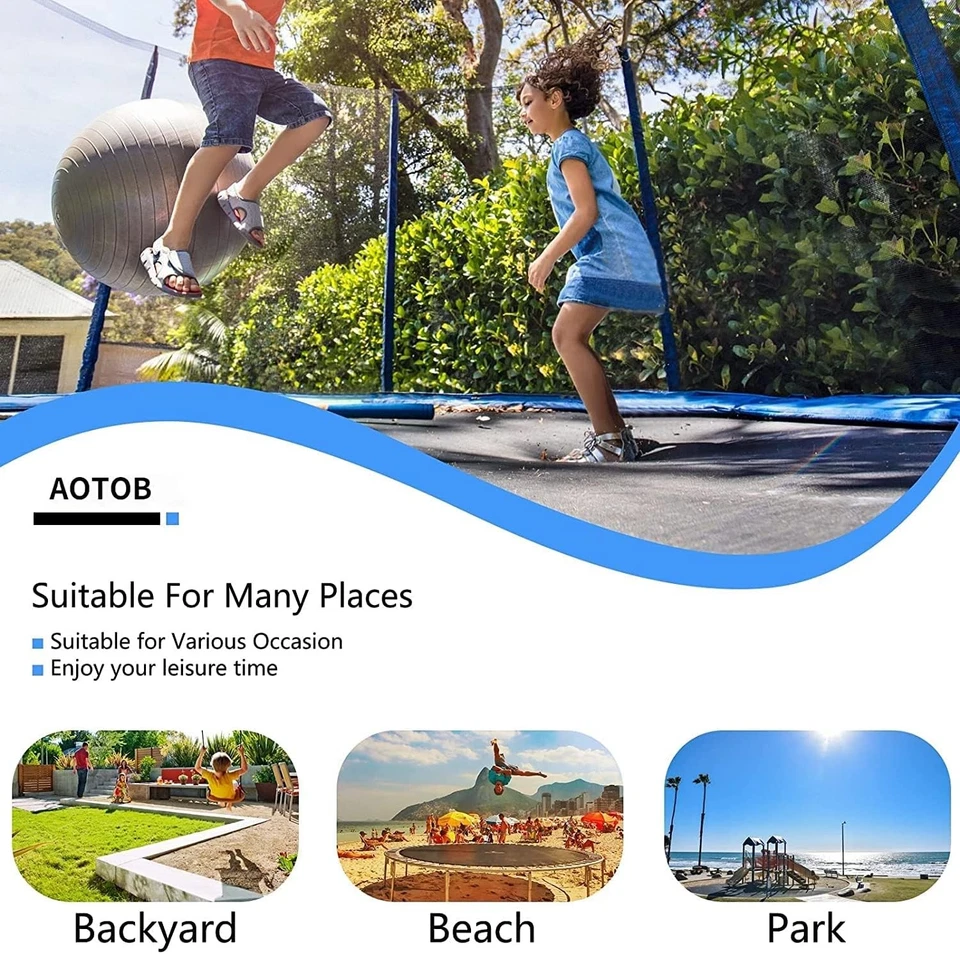 Best 8FT Round Trampoline with Safety Net, Ladder, Safety Pad & Outdoor Play Fun - Image 2 of 4