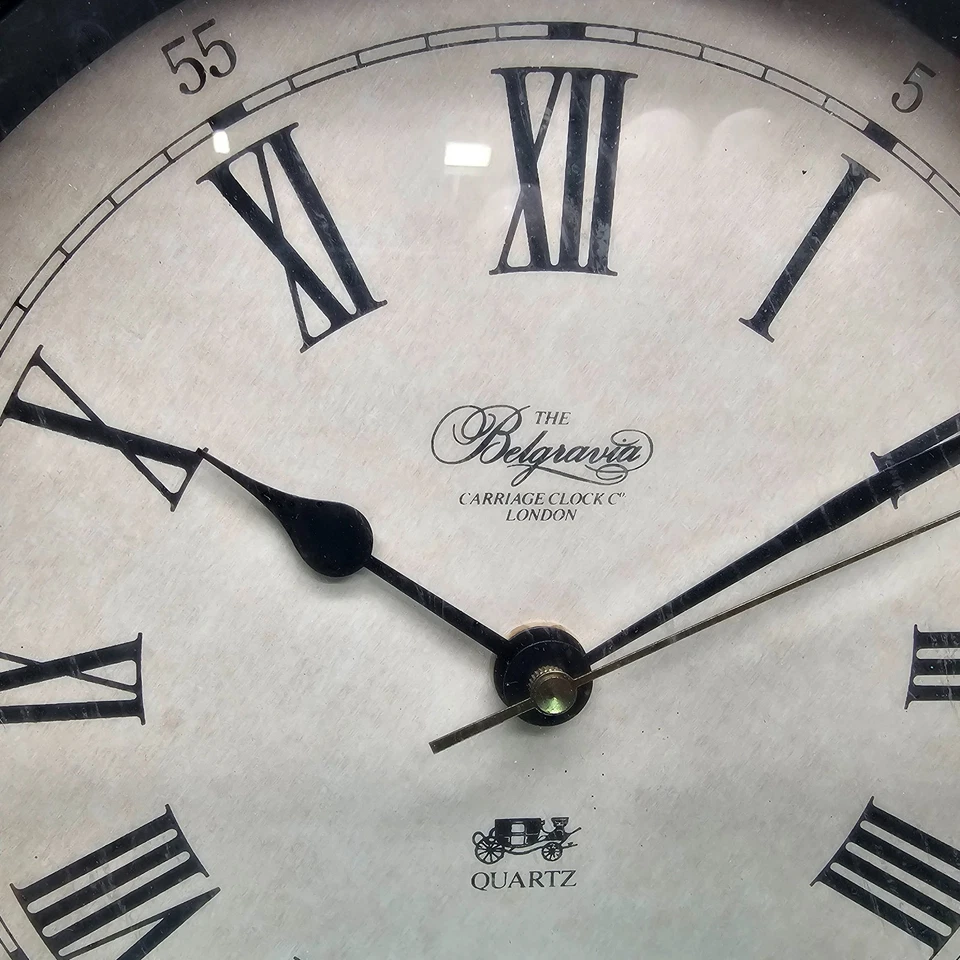 Belgravia Wooden Wall Clock Quartz Working Roman Numerals Vintage Style - Image 2 of 4