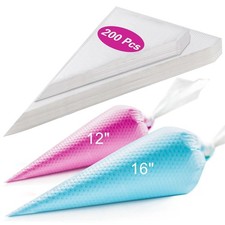 Piping Bags 12  16 Inch, 200 PCS Tipless Piping Bags Disposable Pastry Bags ...