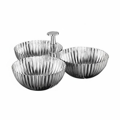 3 Fächer Servierschale Europäisches Design Edelstahl Snackschale