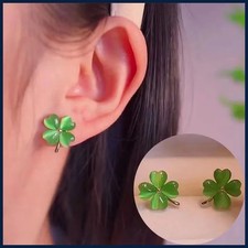 Elegant Four Leaf Clover Opal Stud Earrings for Women, Fashion Jewelry Gift
