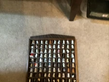 Vintage Lot,of 100 Thimbles In Wooden display Case 14” Square