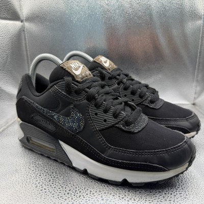 Size 7.5 Nike Air Max 90 SE Black Safari Womens Athletic Shoes CV8824-001