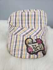 Vintage Harley Davidson Kids Youth GIRLS 4-12 Hat Baseball Cap Plaid y2k patch