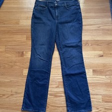 NYDJ Marilyn Straight Jeans Womens Size 14 Dark Wash Lift Tuck Stretch