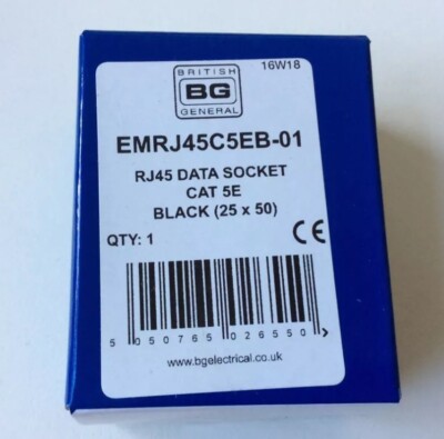 BG Nexus schwarz EMRJ45C5EB CAT5E RJ45 Steckdose Euro Modul IDC Datensteckdose Ethernet