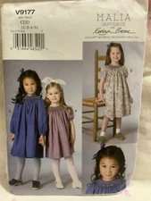 New Vogue Sewing Pattern 9177 GIRLS SMOCKED DRESS Uncut 2-5 or 6-8 