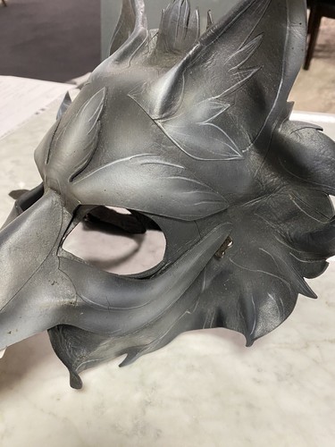 Máscara de lobo de cuero personalizada firmada Xx rara Platy Morph J Schafer única en su clase 2014 - Imagen 2 de 11