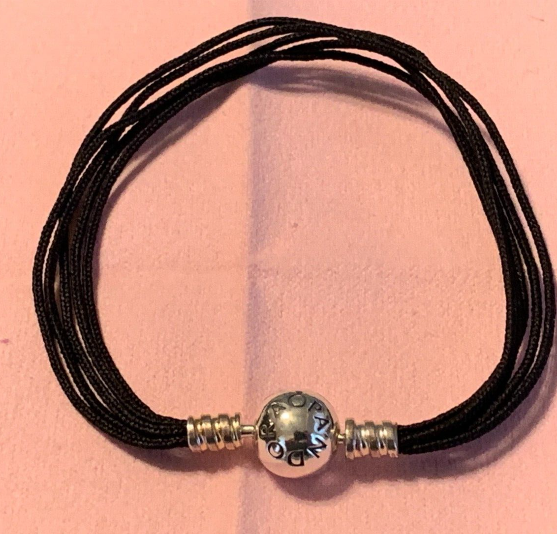 Authentic Pandora Black Multi Strand Cord Bracelet 590715CBK-M NEW