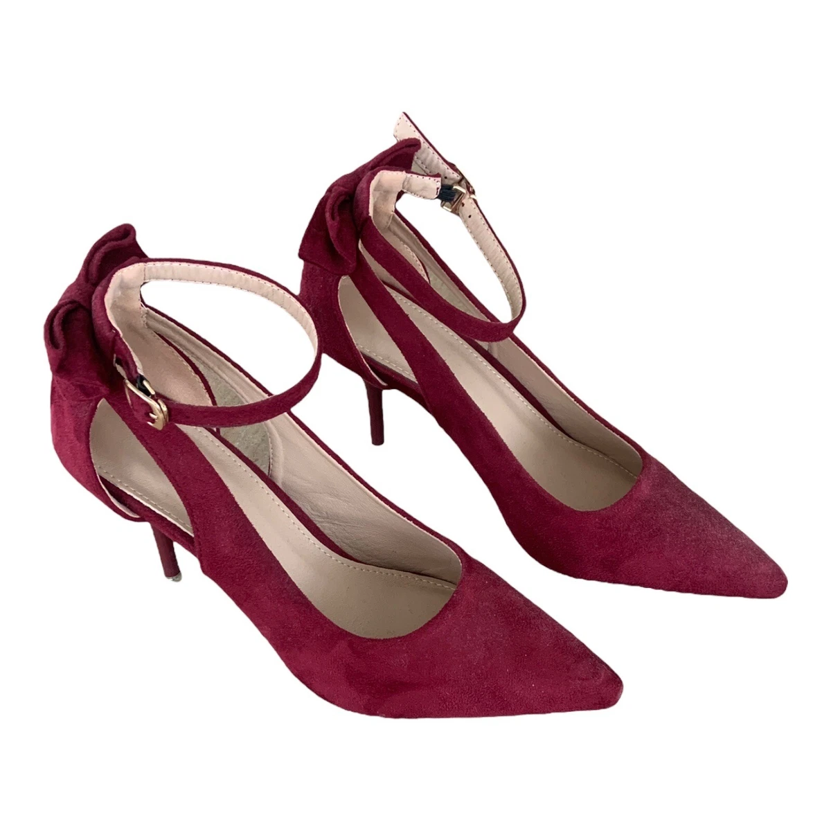 Burgundy heels sales closed toe