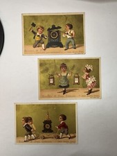3 VICTORIAN TRADE CARDS Benjamin & Ford New Haven CT Clocks Gorham Silver B85