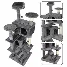 54" Cat Tree Tower Multi-Level Cat Condo with Scratching Post Kittens Activity 