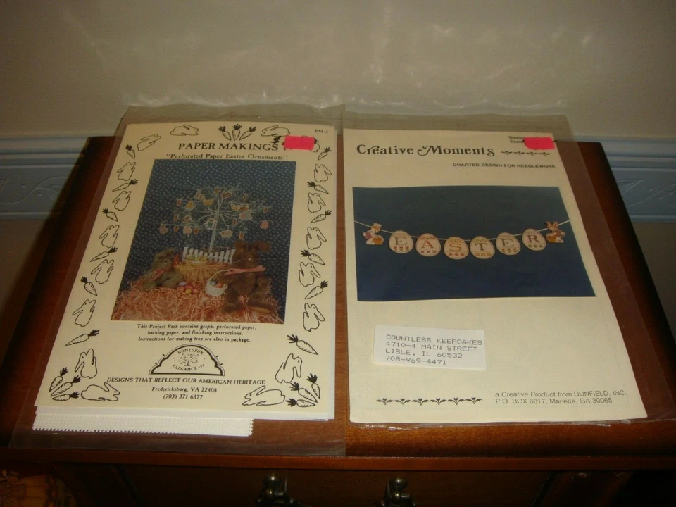 Creative Moments Cross Stitch Banner & Homespun Elegance Easter Ornaments - Image 2 of 4