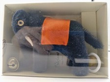 Steiff Club Gift 2007 "Elefant" blue mohair hanging ornament plush. New w/COA.