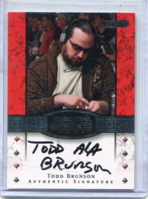 2010 Razor Poker - TODD BRUNSON - Bracelet Winner Autograph - WSOP WPT