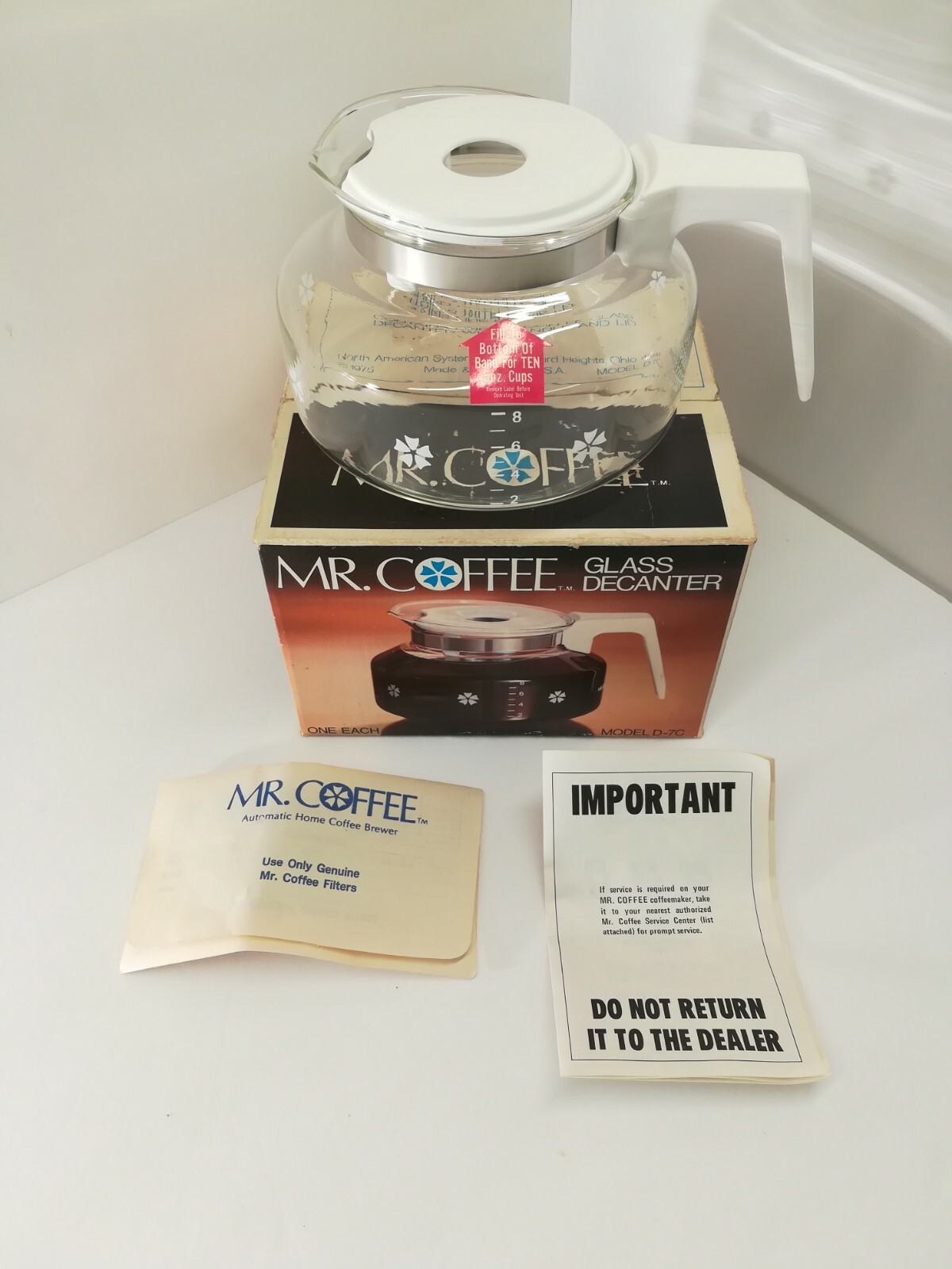 Vintage 1975 NOS, Mr. Coffee Glass Replacement Decanter D7C Carafe eBay