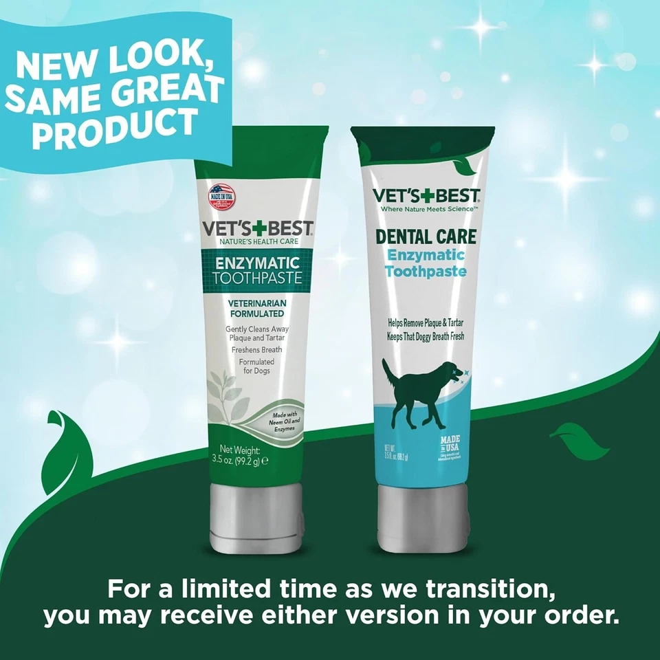 Kit de cepillo de dientes y pasta de dientes enzimática Vet's Best Dog - Limpieza de dientes, 3,5 fl oz Foto 3 de 4
