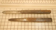 TWO Antique Hand Made Iron Oyster Shucking Seafood Clam Knife 1 partially signed