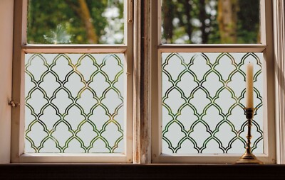 Ätzglas Fensterfolie Sichtschutz MORROKANISCHES SPALIER Stil Radierung Milchmuster