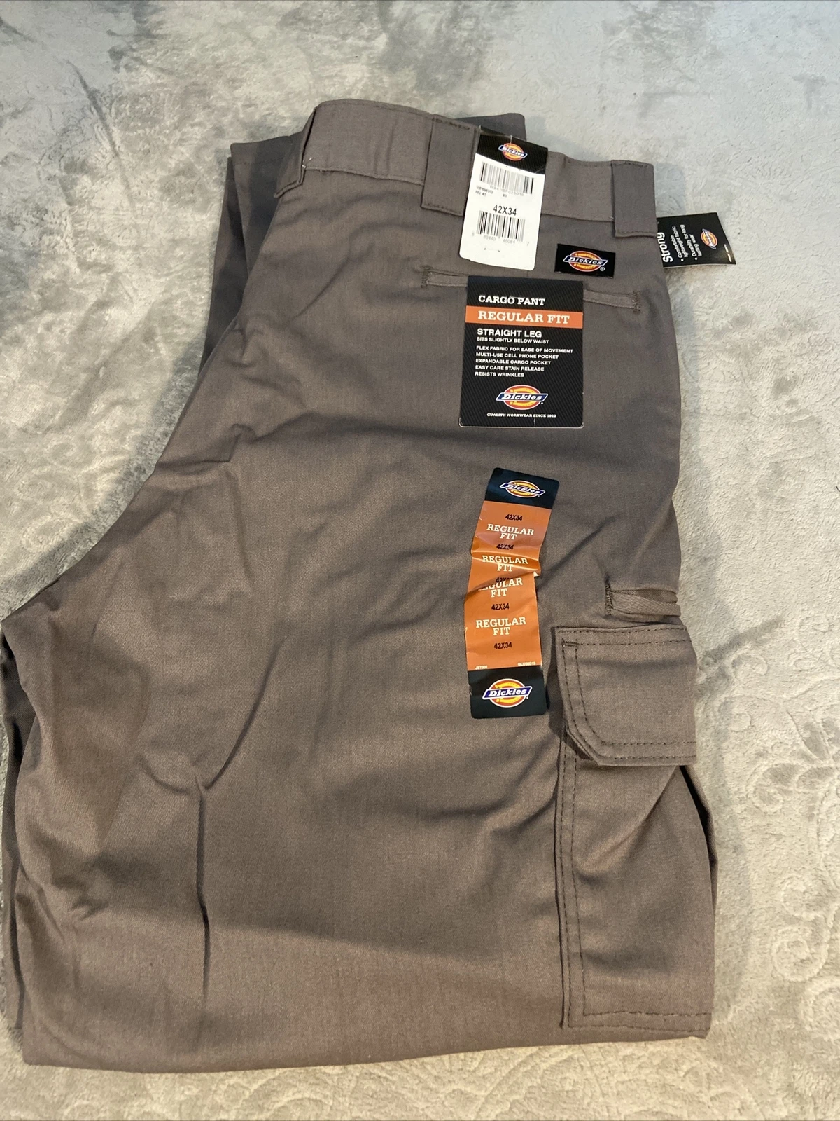Dickies cargo pant regular fit 42×34 Mens new Grey