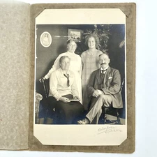Antique Family Studio Portrait Säffle Sweden C1920 Mother Daughter Father Maid