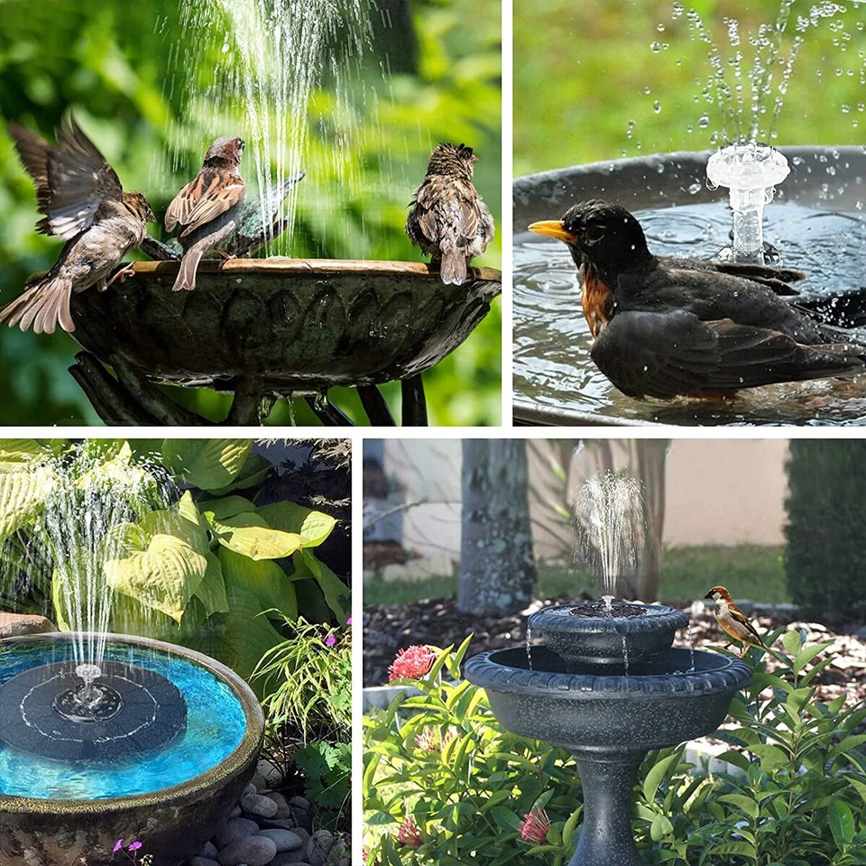 11 LED Solar Panel Powered Fountain Water Feature Pump Garden Pool Pond