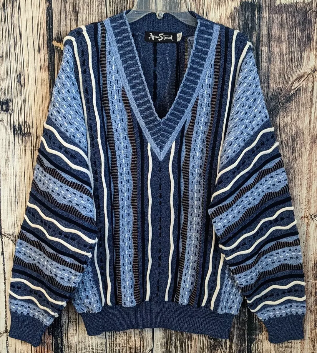 Vintage Y2K Coogi Style Cosby Biggie Streetwear Sweater Mens L