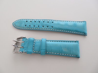 Invicta Blue genuine crocodile band watch 22 24 26 MM Blue Leather Alligator Watch Band Strap Fits for  main image 3