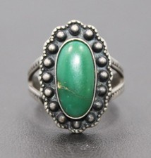 Sterling Silver Southwestern Style w/ Stamp Work design Ring Size 6.25 / 4.7g