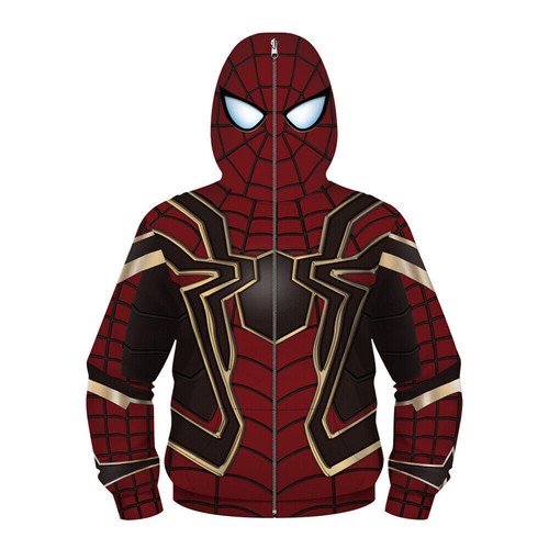 Kind Jungen Spiderman 3D Gedruckt Kapuzen Jacke Mantel Hoodie Sweatshirt Top DE~ - Bild 6 von 13