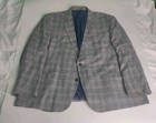 Oak Hill Blazer Sz 4XLT / 58/60R Gray Plaid Linen Rayon Sport Coat