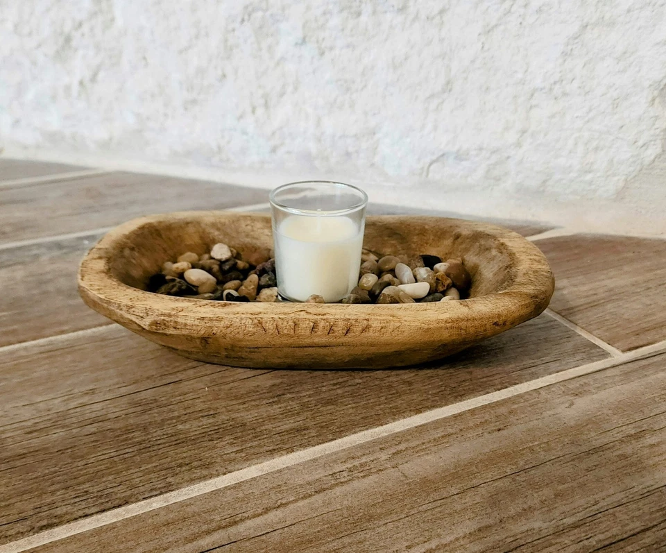 Rustic Handmade Dough Bowl / Farmhouse Décor - Image 2 of 4